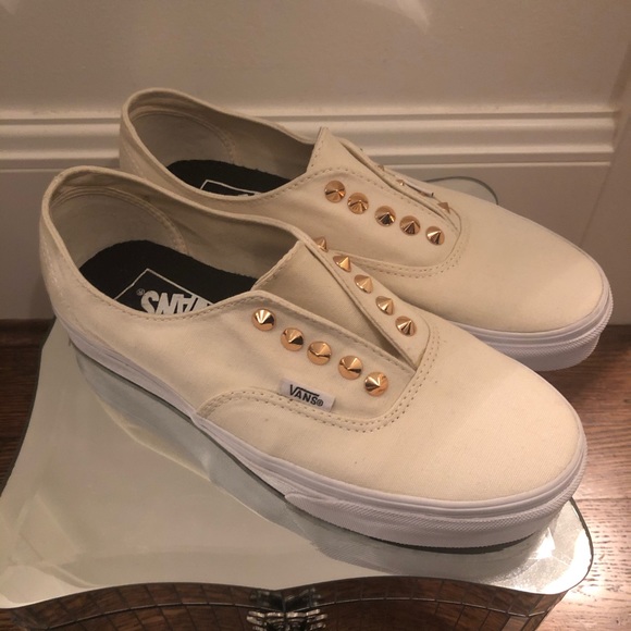 Vans Ivory Studded Slip On Size 8